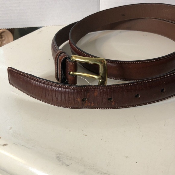 Roundtree & Yorke (2) 1 Black 1 Brown Full Grain Cowhide Dress Belt Men's 48/120 - Picture 16 of 16